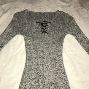 Tight long sleeve body con dress